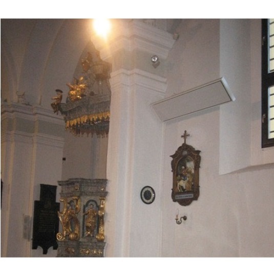 Przemysłowy panel grzewczy na podczerwień  ECOSUN S+  - ogrzewanie kościołów , obiektów sakralnych