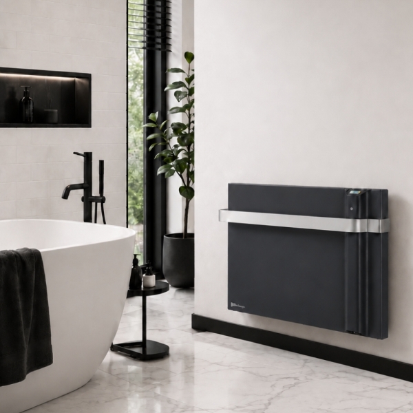 KLIMA 7 AS grzejnik hybrydowy, dualny panel grzewczy z relingiem 750W, antracyt szary (Dual Therm)