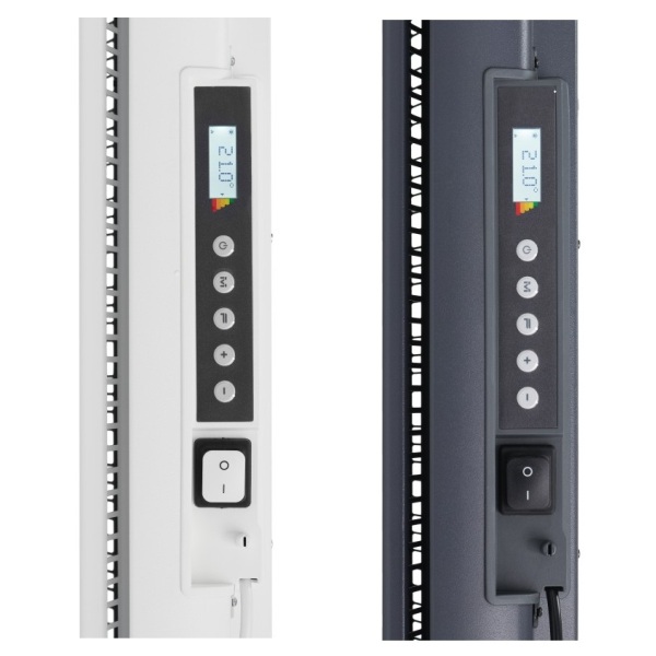 ICON 10 WiFi grzejnik hybrydowy (pionowy), dualny panel grzewczy 1000W (kolory: biały, antracyt) - sterowanie przez internet