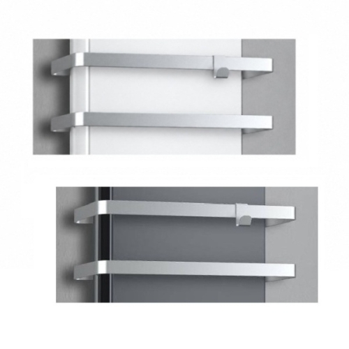 ICON 10 grzejnik hybrydowy (pionowy) z relingami, dualny panel grzewczy 1000W (kolory: biały, antracyt)
