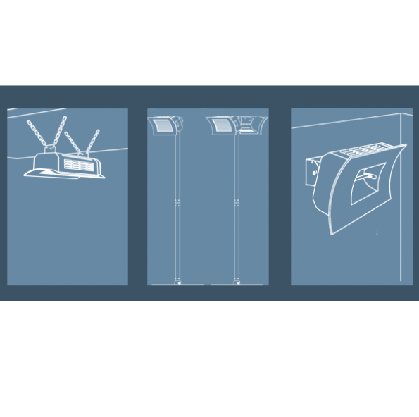 OASI 2000W/1000W Promienniki ciepła podczerwieni  - sposoby montażu