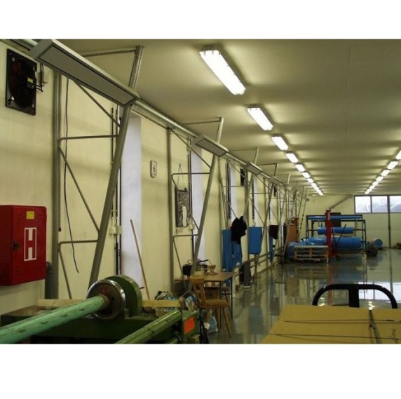 Przemysłowe panele grzewcze na podczerwień Ecosun S+  -  ogrzewanie hal produkcyjnych, warsztatów