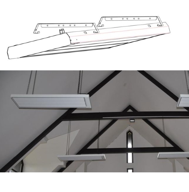 ECOSUN S+  panel grzewczy na podczerwień - mocowanie sufitowe