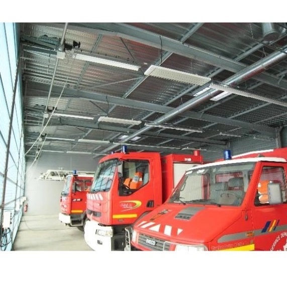 Przemysłowy panel grzewczy na podczerwień  ECOSUN S+ - ogrzewanie garaż straż pożarna