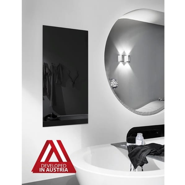 VCIR-G czarny  panel grzewczy na podczerwień, szklany grzejnik promiennikowy (ścienny)