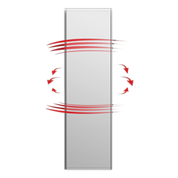 ICON   grzejnik hybrydowy (pionowy), dualny panel grzewczy (kolory: biały, antracyt) - technologia Dual Therm