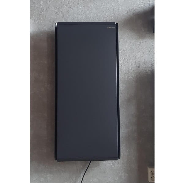 ICON   grzejnik hybrydowy (pionowy), dualny panel grzewczy (antracyt) - w wersji bez relingów