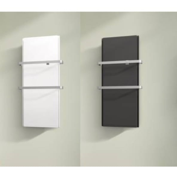 ICON 7 grzejnik hybrydowy (pionowy) z relingami, dualny panel grzewczy 750W (kolory: biały, antracyt)