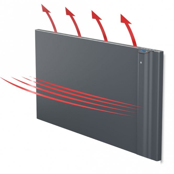 KLIMA 7 AS grzejnik hybrydowy, dualny panel grzewczy z relingiem 750W, antracyt szary (Dual Therm)