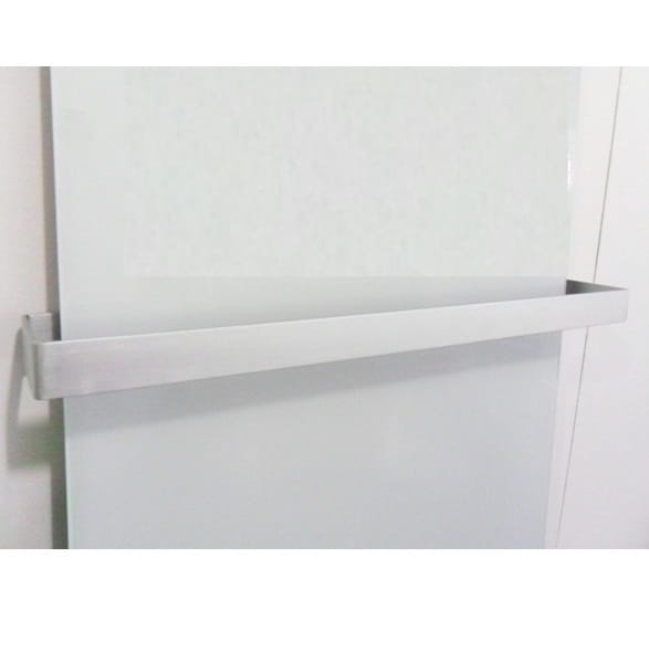 VCIR-G  TR szklany panel grzewczy na podczerwień, łazienkowy grzejnik promiennikowy z relingiem (ścienny), biały