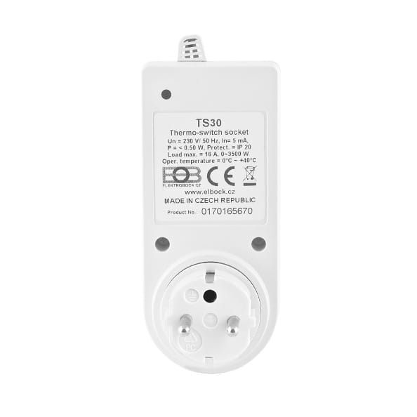 TS30 Programowalny termostat gniazdkowy, regulator temperatury