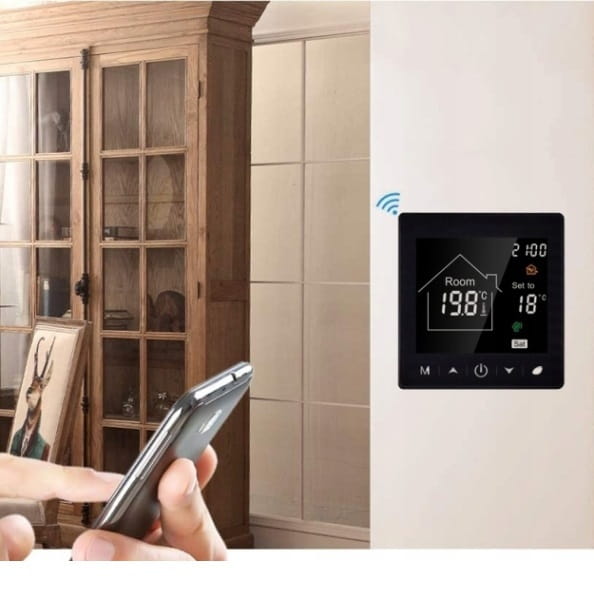 BC-400WiFi-E Programowalny termostat, regulator temperatury do ogrzewania podłogowego (sterowanie przez internet), czarny