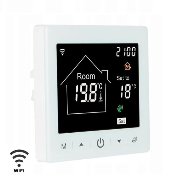 BC-400WiFi-E Programowalny termostat, regulator temperatury do ogrzewania podłogowego (sterowanie przez internet), biały