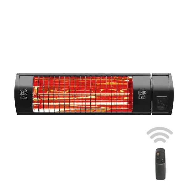 ELCON EIR-RC-2000 Promiennik ciepła podczerwieni, czarny 2000W z regulacją mocy i pilotem(IP55, lampa: gold)