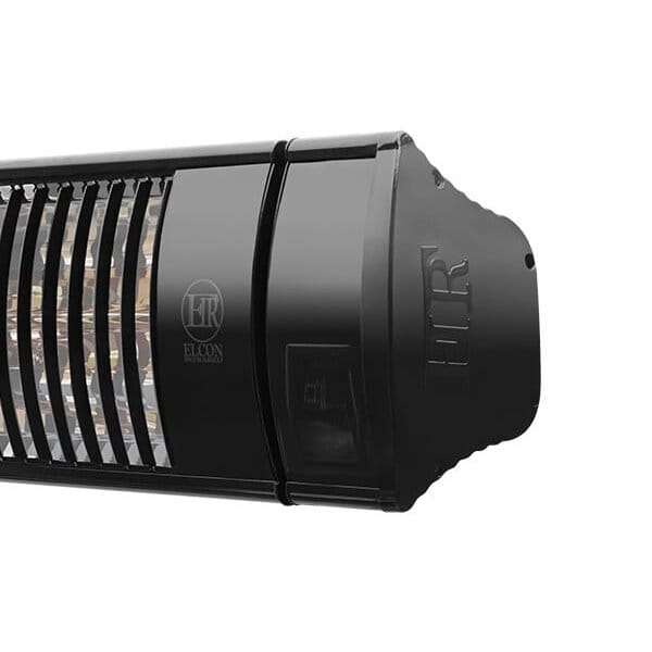 ELCON EIR-RC-3000 Promiennik ciepła podczerwieni, czarny 3000W z regulacją mocy i pilotem (IP55, lampy: gold)