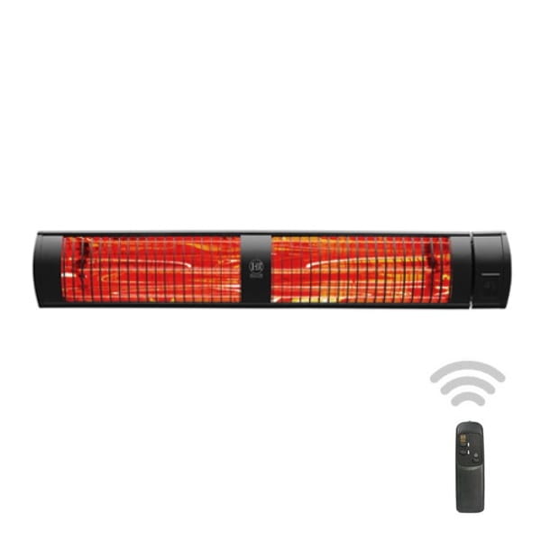 ELCON EIR-RC-4000 Promiennik ciepła podczerwieni, czarny 4000W z regulacją mocy i pilotem (IP55, lampy: gold)
