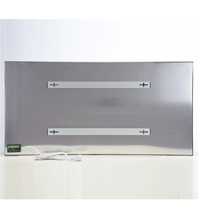 VCIR-G 800W TR szklany panel grzewczy na podczerwień, łazienkowy grzejnik promiennikowy - tył, mocowanie