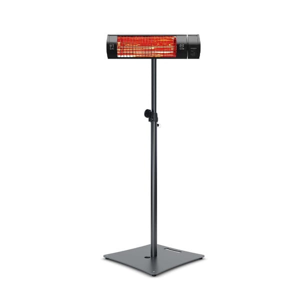 ST-BP Statyw na kwadratowej podstawie do promienników, z regulacją wysokości - przykład montażu