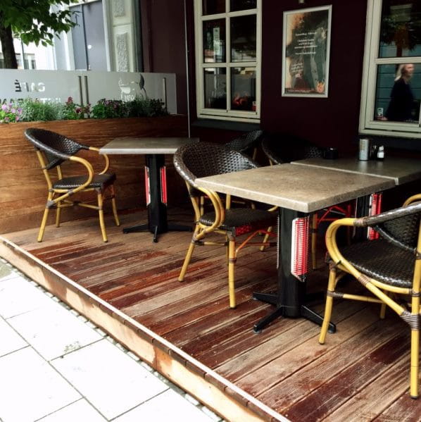 VIREOO PROFESSIONAL 550W Promiennik ciepła podczerwieni, stolik grzewczy z czujnikiem ruchu ( IP44, lampa: Ultra Low Glare) - MENSA HEATING