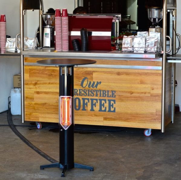 STATIO 700W Promiennik ciepła, stolik grzewczy na podczerwień (IP44, lampa: Ultra Low Glare) - MENSA HEATING