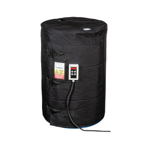 ZESTAW: Płaszcz grzewczy, mata grzewcza do beczek 200 litrów (1200W, 0-90°C) + pokrywa termoizolacyjna jednolita  z otworem - OPCJA