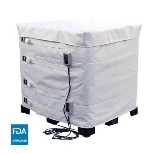 KEH Płaszcz grzewczy, mata grzewcza (2000W, 0-90°C) do zbiorników IBC poj. 1000l + cyfrowy termostat , dla branży spożywczej i farmaceutycznej  - z opcjonalną pokrywą izolacyjną