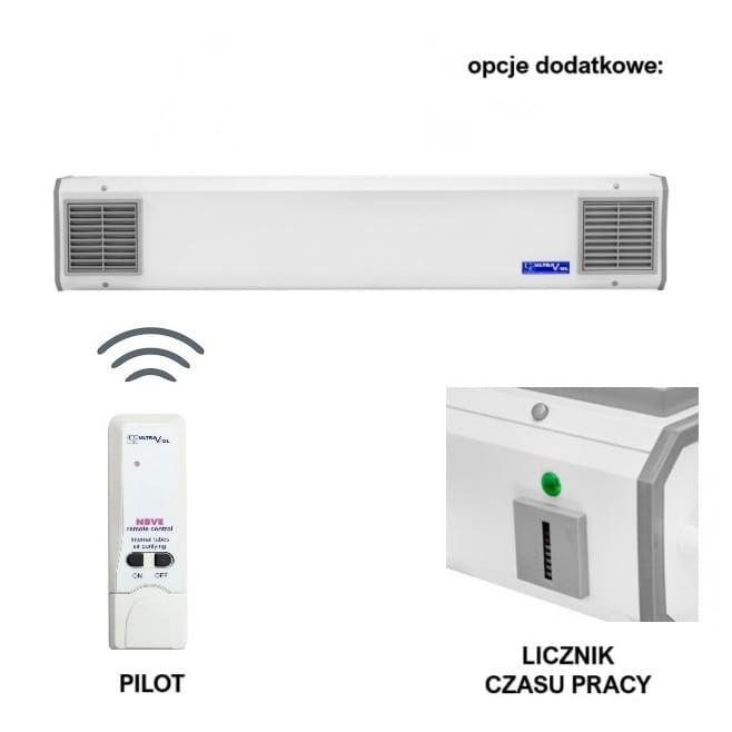 NBVE (110 W) lampa bakteriobójcza przepływowa, do dezynfekcji powietrza (biała)  OPCJE DODATKOWE pilot, licznik czasu pracy