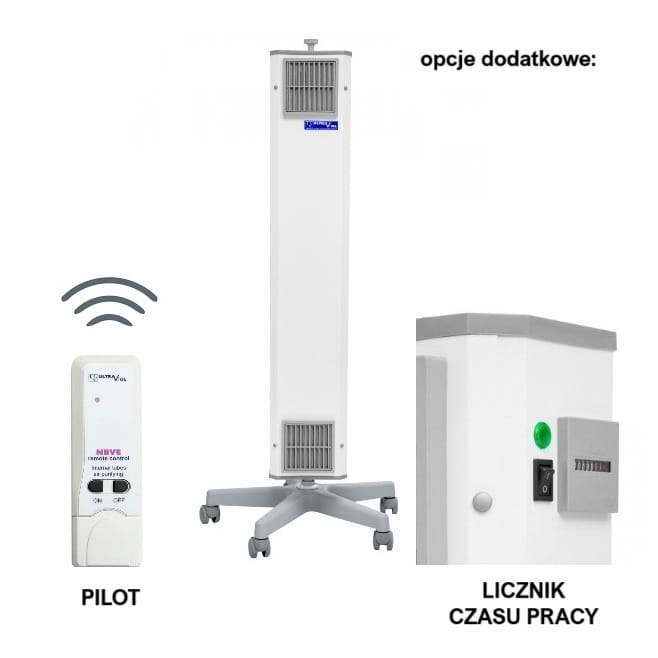 NBVE (60 W) lampa bakteriobójcza przepływowa, do dezynfekcji powietrza (biała) - mobilna OPCJE DODATKOWE  piloit, licznik czasu pracy