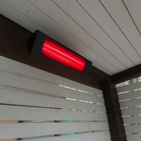 ELCON GLASS IR-2000 Promiennik ciepła podczerwieni, 2000W, szklany front, z regulacją mocy i pilotem (IP55, lampa: rosegold ULG)