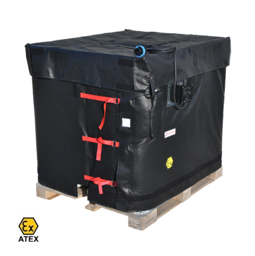 Płaszcz grzewczy, mata grzewcza do zbiorników IBC (2400W, 80°C, ATEX) o pojemności 1000l, do stref Ex, Rimatek