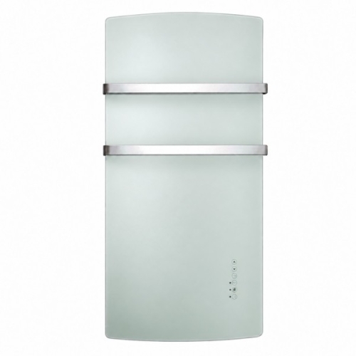 DEVA Szklany grzejnik hybrydowy do łazienki (termowentylator i ogrzewanie na podczerwień) 1500W, biały