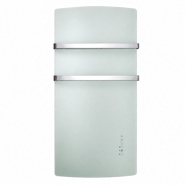 DEVA Szklany grzejnik hybrydowy do łazienki (termowentylator i ogrzewanie na podczerwień) 1500W, biały
