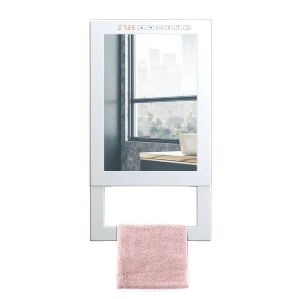 QUADRO VISIO termowentylator, grzejnik łazienkowy z nawiewem 1800W, programowalny z lustrem