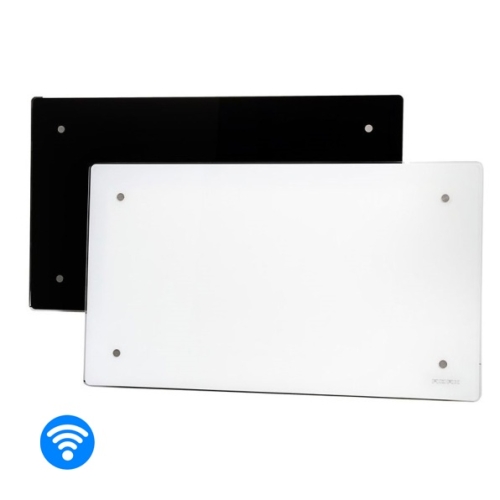 CLEA H 400W (WiFi) Grzejnik elektryczny, szklany konwektor: biały / czarny (sterowanie przez internet)