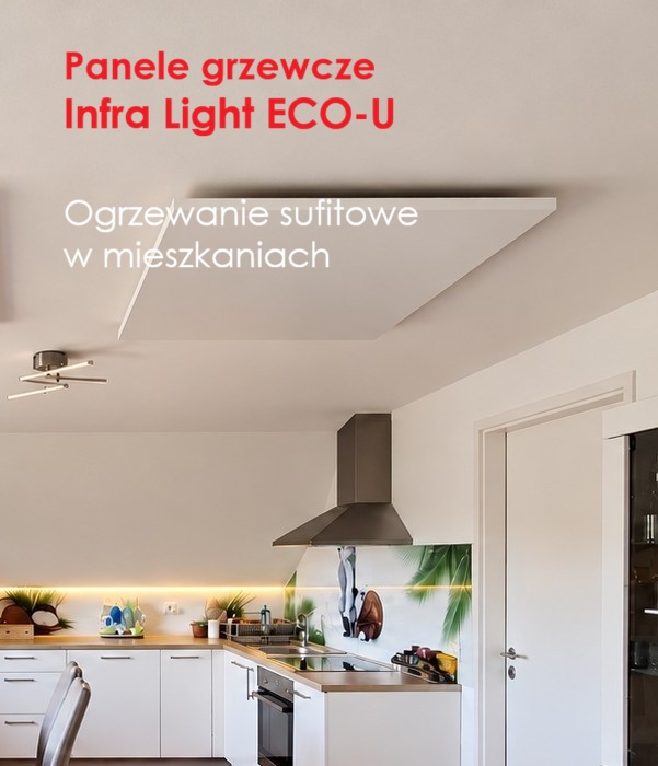 IPP ECO-U sufitowe panele grzewcze na podczerwień. Ogrzewanie  promiennikowe mieszkań i domów od INFRA LIGHT