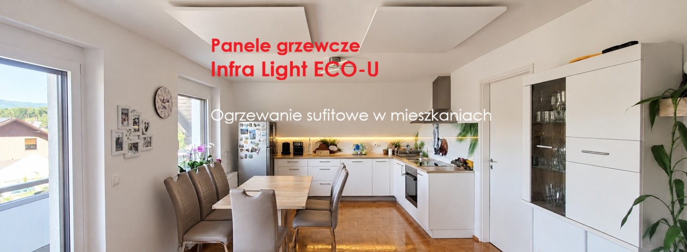 IPP ECO-U sufitowe panele grzewcze na podczerwień. Ogrzewanie  promiennikowe mieszkań i domów od INFRA LIGHT